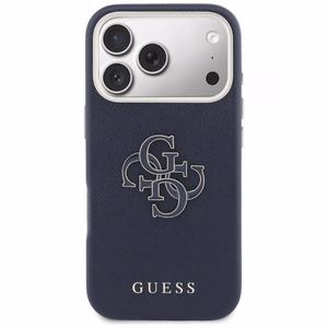 Guess HC PU FW RESIN LOGO sininen Suojakuori iPhone 17 Pro 6,3:lle