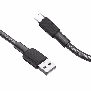 Hoco USB-A - USB-C -kaapeli 3A 1 m X69 mustavalkoinen