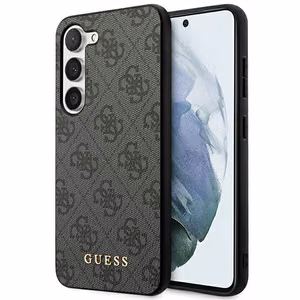 Guess GUHCS23SG4GFGR S23 S911 harmaa/harmaa kovakuori 4G Metal Gold Logo