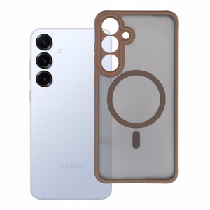 Suojakuori Samsung S25 PLUS:lle Full Matte Mag Cover yhteensopiva MagSafe ruskea