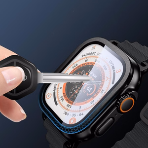 Tech-Protect 2-Pack Karkaistu Lasi Apple Watch Ultra 49mm - Hopeinen ja Musta
