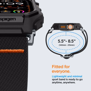Spigen Lite Fit Pro Suojakuori Hihnalla Apple Watch Ultra 1 / 2 (49mm):lle - matta musta