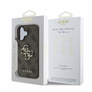 Guess 4G Big Logo kotelo iPhone 16 - ruskea