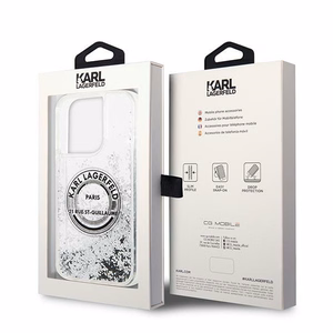 Karl Lagerfeld KLHCP14LLCRSGRS iPhone 14 Pro 6.1 "hopea / hopea kovakotelo Liquid Glitter RSG