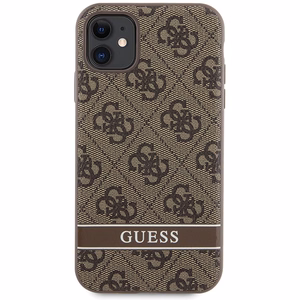 Guess GUHCN61P4SNW iPhone 11 / Xr ruskea/ruskea kovakuori 4G Stripe