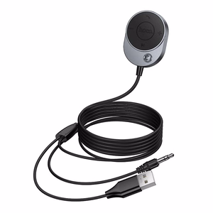 Langaton auton vastaanotin Hoco AUX Bluetooth kaapelilla Jack 3,5 mm E150 metalli harmaa