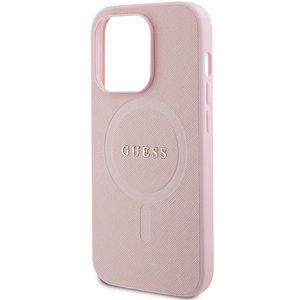 Guess GUHMP14LPSAHMCP kotelo iPhone 14 Pro - vaaleanpunainen Saffiano MagSafe