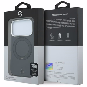 Mercedes Iconic Logo -suojakuori laitteelle iPhone 18 Pro Max / 17 Pro Max, rengastuella, MagSafe-yhteensopiva – musta