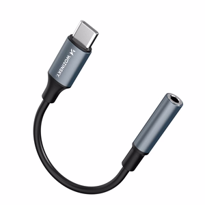 Wozinsky WACM-01 USB-C Sovitin - 3.5mm Mini Jack - Musta