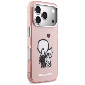 Karl Lagerfeld Karl & Choupette Back MagSafe -suojakuori iPhone 17 Pro:lle vaaleanpunainen
