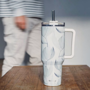 Quokka Stream ruostumattomasta teräksestä valmistettu termosmuki pillillä, 1200 ml, Puuvilla