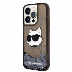 Karl Lagerfeld KLHCP14XLNCHCK iPhone 14 Pro Max 6.7" musta/musta kovakuori Glitter Choupette Head