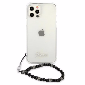 Guess GUHCP12MKPSBK iPhone 12/12 Pro 6.1" läpinäkyvä kovakotelo Musta Pearl