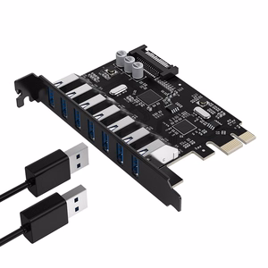 Orico PVU3 PCIe-laajennuskortti 7 USB 3.0 -liitännällä pöytätietokoneisiin – musta