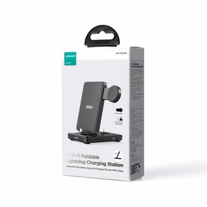 Joyroom JR-WQS02 iPhone AirPods Apple Watch 4in1 latausteline taitettava - musta