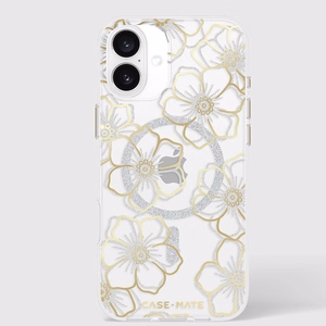 Case-Mate Floral Gems MagSafe suojakuori iPhone 16 Plus -laitteelle, kullanvärinen