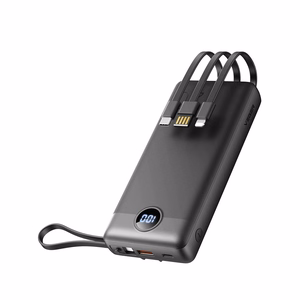 Ulkoinen akku Veger C20 (W2047 / W2059) 20000 mAh sisäänrakennetuilla Micro-USB-kaapeleilla / Type C / Lightning musta