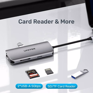 UNITEK ACTIVE HUB USB-C 2X HDMI 4K, RJ45, PD 100W