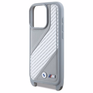 BMW M Edition Carbon Stripe & hihna suojakuori iPhone 16 Pro:lle - harmaa