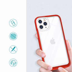 Kirkas 3in1 Kotelo iPhone 11 Pro Max kehys kansi geeli punainen