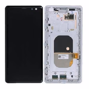 LCD-näyttö Sony Xperia XZ3 H8416/H9436 kosketusnäytöllä kehyksellä valkoinen alkuperäinen (käytetty Grade B)