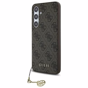 Guess GUHCS24FEGF4GBR S24 FE S721 ruskea kovakotelo 4G Charms Collection