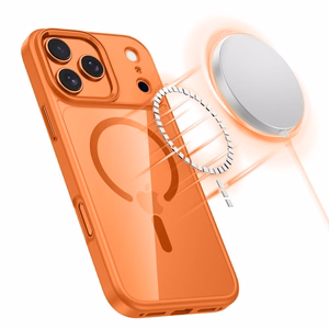 Tech-Protect MagMat MagSafe Suojakuori iPhone 17 Pro Max:lle - Läpinäkyvä oranssi