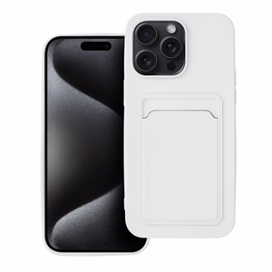 Suojakuori iPhone 15 PRO MAX:lle Card Case valkoinen