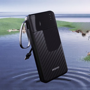 Dudao K11 10000mAh Powerbank sisäänrakennetuilla kaapeleilla - musta