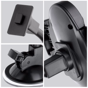 Autopidike puhelimelle Forcell F-Grip Oval 17 cm tuulilasiin / kojelautaan / tuuletusaukkoon musta
