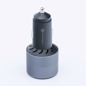 Autolaturi Forcell F-Energy Alu 2 x USB C + USB A QC4.0 PD SFC2.0 3A 85W harmaa