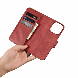 iCarer Lompakko Kotelo 2in1 Cover iPhone 14 Pro Max Nahka Flip Cover Anti-RFID Punainen (WMI14220728-RD)