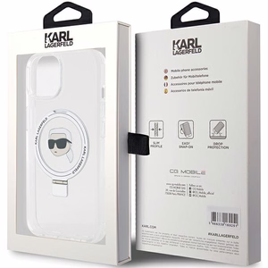 Karl Lagerfeld KLHMP15SHMRSKHH iPhone 15 6.1" white/white hardcase Ring Stand Karl Head MagSafe