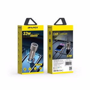 Autolaturi Awei C-858 33W 2xUSB-C Musta