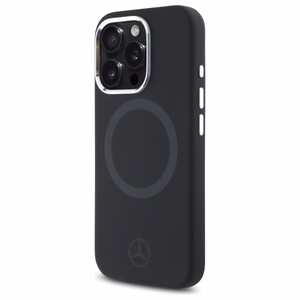 Mercedes Silikoninen Tonal Logo MagSafe suojakuori iPhone 16 Pro:lle - musta