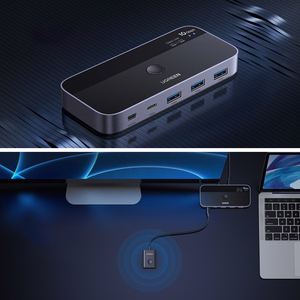 Ugreen USB-C / USB-A 10Gb/s -kytkin - harmaa