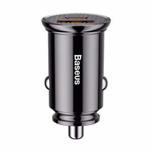 Baseus Circular PPS älykäs autolaturi USB QC 4.0 ja USB-C PD 3.0 SCP -porteilla, musta (CCALL-YS01)