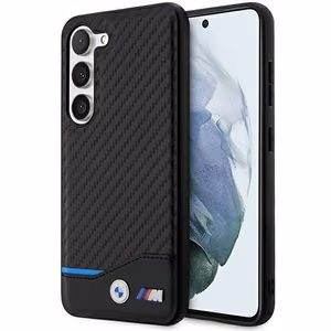 BMW Nahkainen Carbon Suojakuori Samsung Galaxy S23+:lle - musta