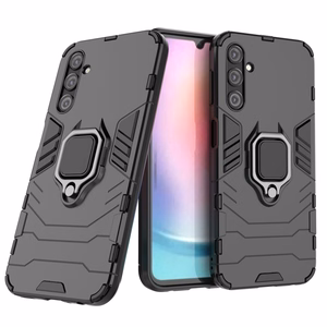 Ring Armor panssari Suojakuori Samsung Galaxy A24 4G:lle Magneettinen pidike sormusrengas musta