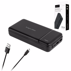 Kruger&Matz-varavirtalähde, 30000 mAh, Li-Polymer