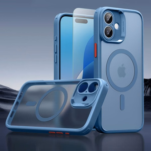 ESR Classic Pro Set Halolock MagSafe suojakuori iPhone 16 -puhelimelle - sininen