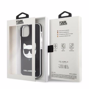 Karl Lagerfeld KLHCP13STPECK iPhone 13 mini 5.4 kovakuori musta/musta Choupette Head