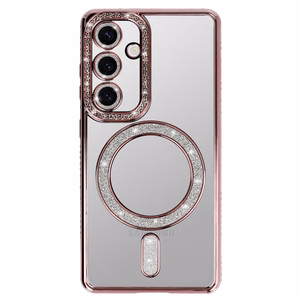 Bling MagSafe suojakuori Samsung Galaxy S25 FE pinkki