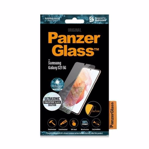 PanzerGlass E2E Microfracture antibakteerinen suojalasi Samsung Galaxy S21 - mustalla kehyksellä