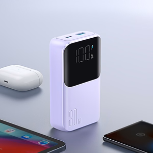 Joyroom JR-PBC07 20000mAh 30W mini-virtapankki USB-C- ja Lightning-kaapeleilla - violetti