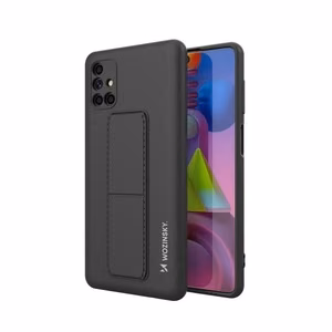 Wozinsky Kickstand Case silikoninen suojakuori jalustalla Samsung Galaxy M51 musta