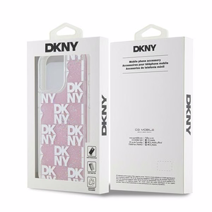 DKNY iPhone 15 Pro Max 6.7" Vaaleanpunainen Suojakuori Liquid Glitter Multilogo