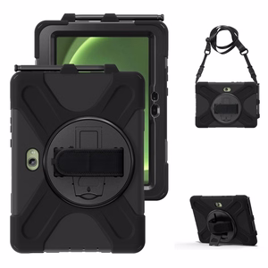 JM Rugged Case Grip suojakuori Samsung Galaxy Tab Active Pro/ Active4 Pro/ Active5 Pro hihnalla musta