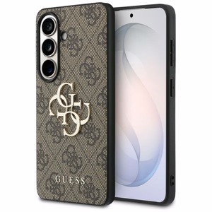 Guess 4G Big Metal Logo -suojakuori Samsung Galaxy S26:lle ruskea