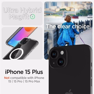 Spigen Ultra Hybrid Mag Suojakuori MagSafella iPhone 15 Plus:lle - Valkoinen